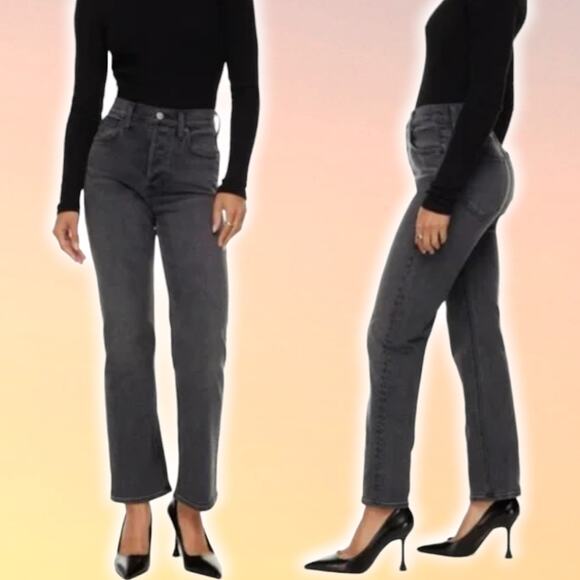 Denim Forum Denim - DENIM FORUM Aritzia The Arlo High Rise Straight 28L Jean Sz 25